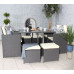 Cannes Rattan Cube Dining Set - 8 Seater Grey